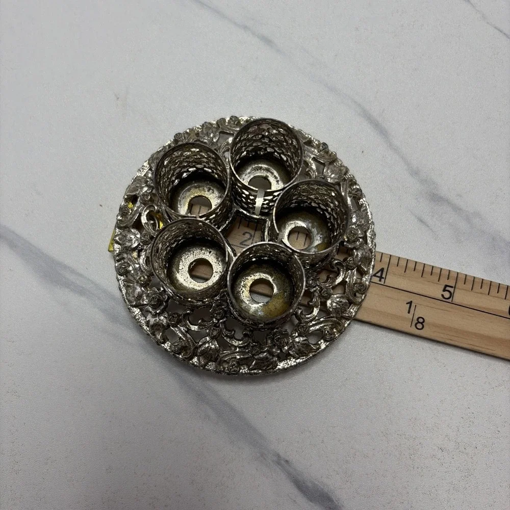 Vintage 1950's-60's Sam Fink Gold Filigree Five Stick Lipstick Holder